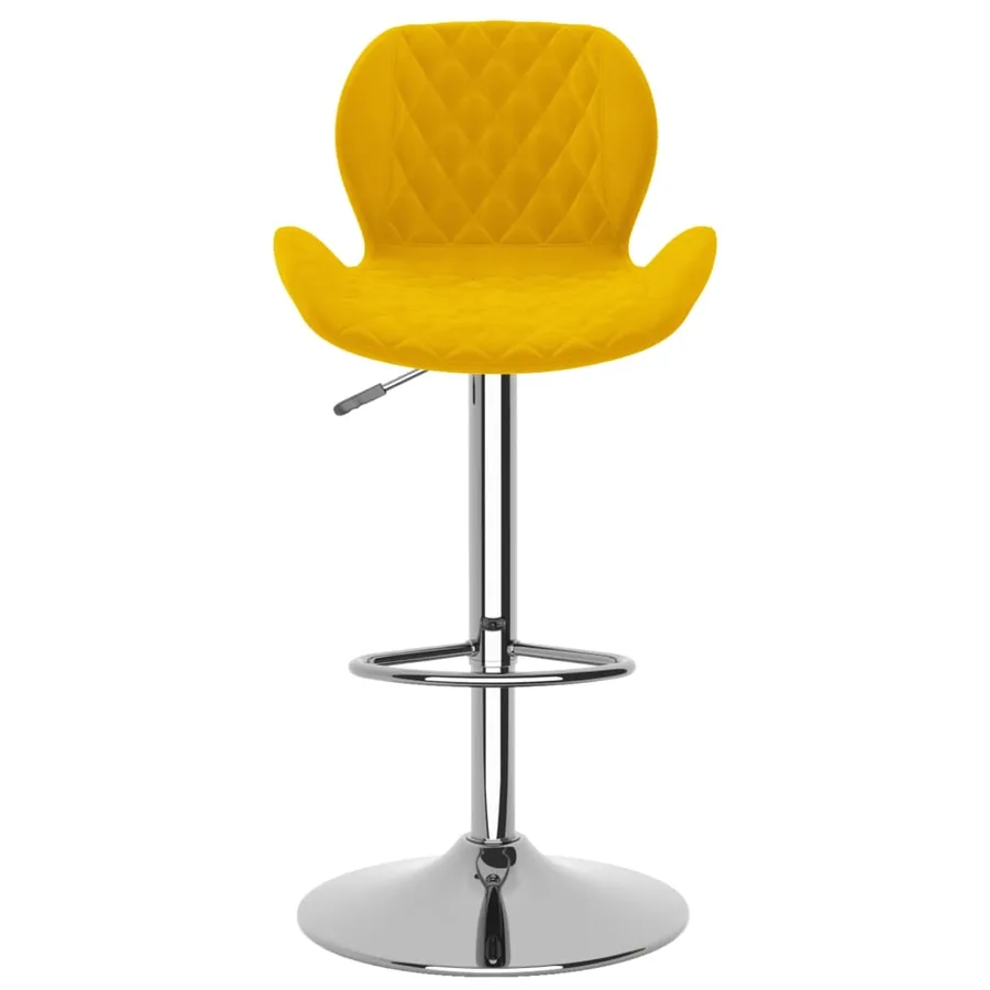 Tabourets de bar lot de 2 jaune moutarde velours - 4