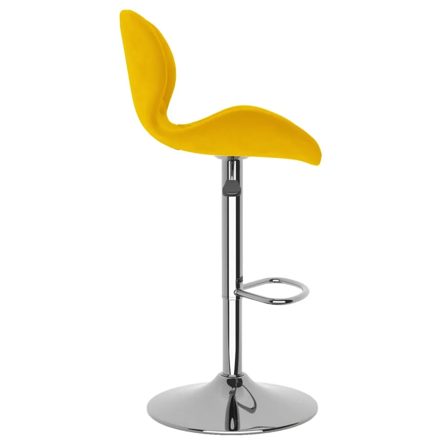 Tabourets de bar lot de 2 jaune moutarde velours - 5