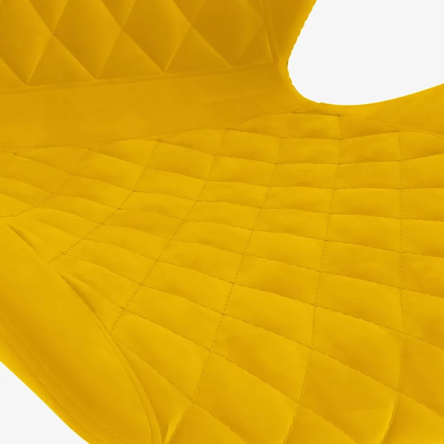 Tabourets de bar lot de 2 jaune moutarde velours - 7