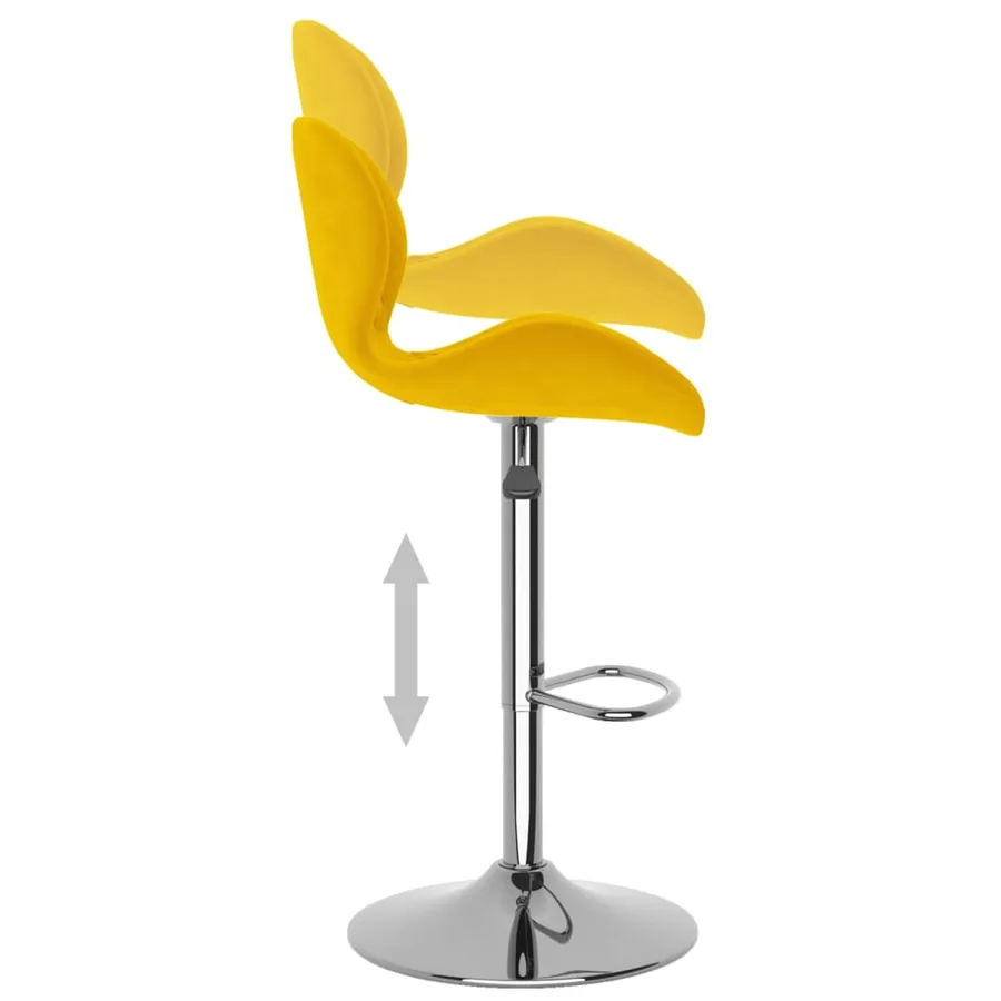 Tabourets de bar lot de 2 jaune moutarde velours - 8