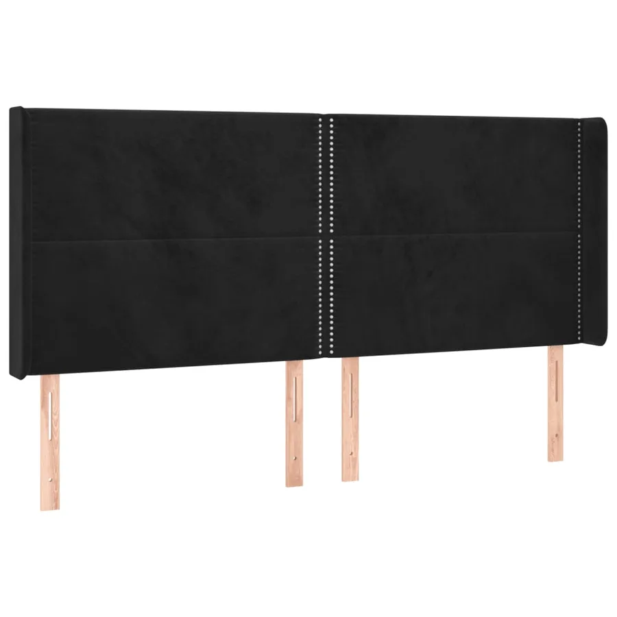 Tête de lit à LED Noir 163x16x118/128 cm Velours - 3