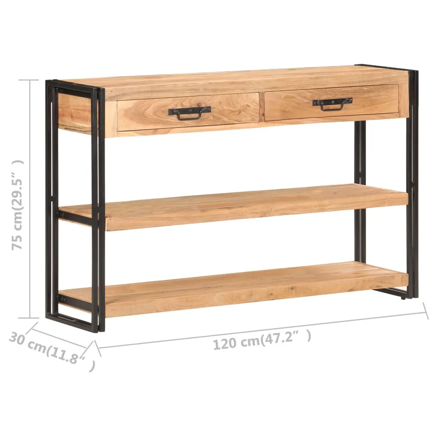 Buffet 120x30x75 cm Bois d'acacia solide - 7