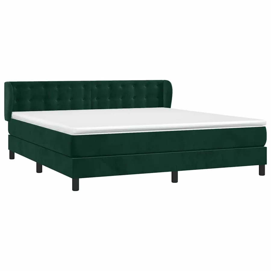 Sommier à lattes de lit et matelas Vert foncé 180x200cm Velours - 3