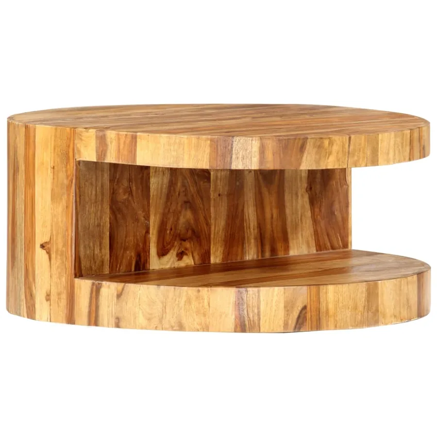 Table basse ronde 65x30 cm Bois solide