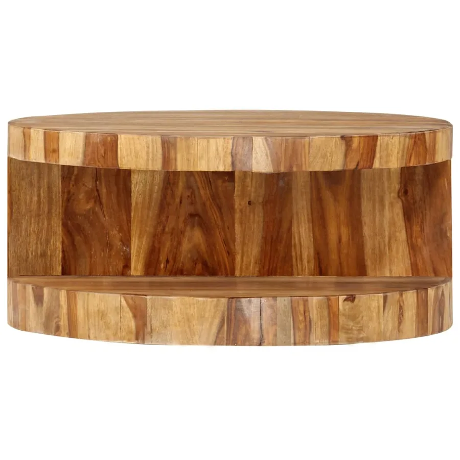 Table basse ronde 65x30 cm Bois solide - 2