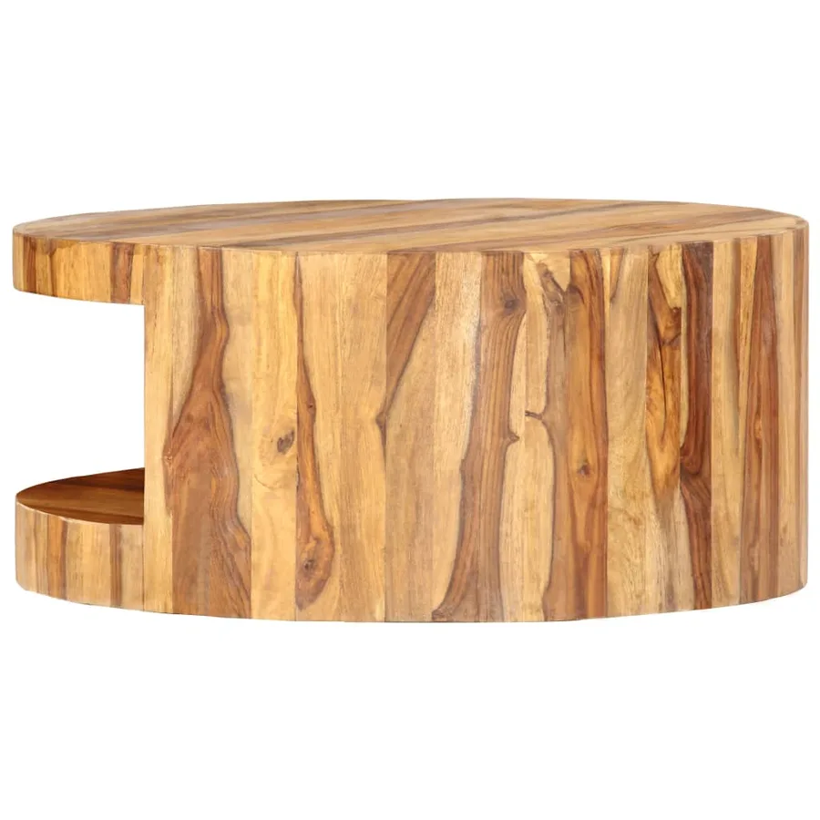Table basse ronde 65x30 cm Bois solide - 4