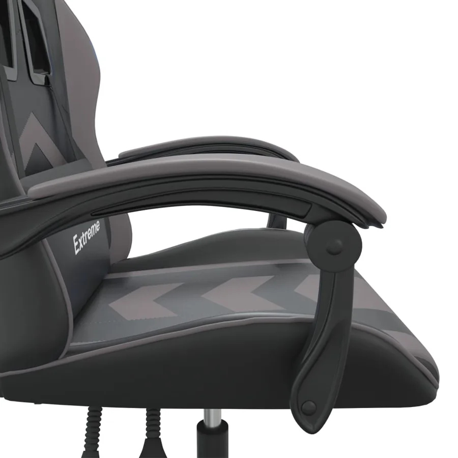 Chaise de jeu Noir et gris Similicuir - 11