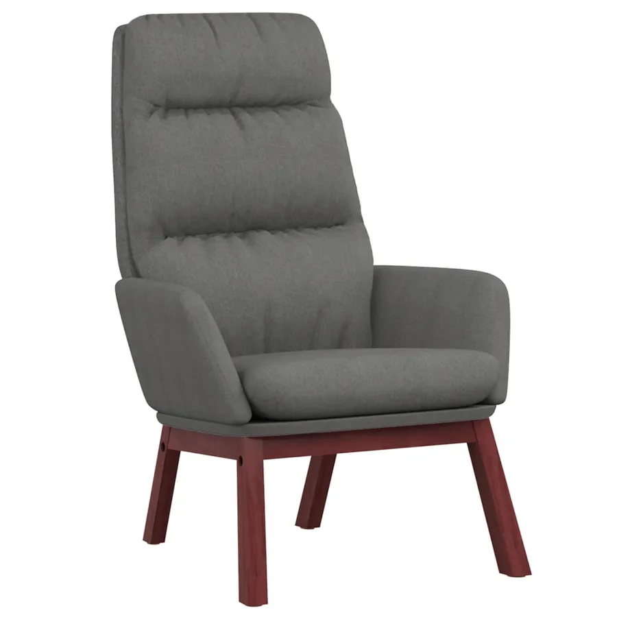 Chaise de relaxation avec tabouret Gris clair Tissu - 4