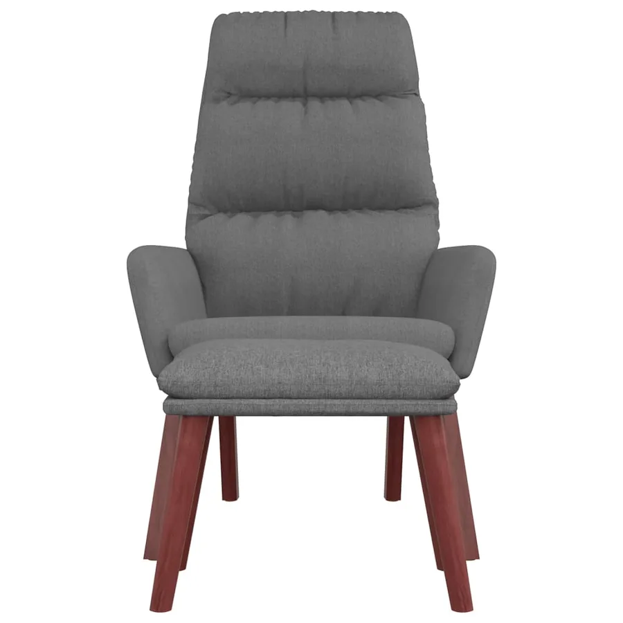 Chaise de relaxation avec tabouret Gris clair Tissu - 5