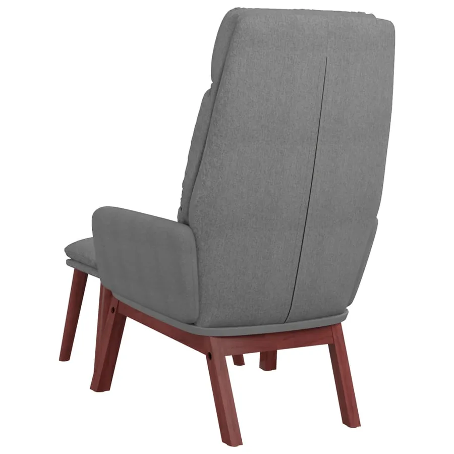 Chaise de relaxation avec tabouret Gris clair Tissu - 6
