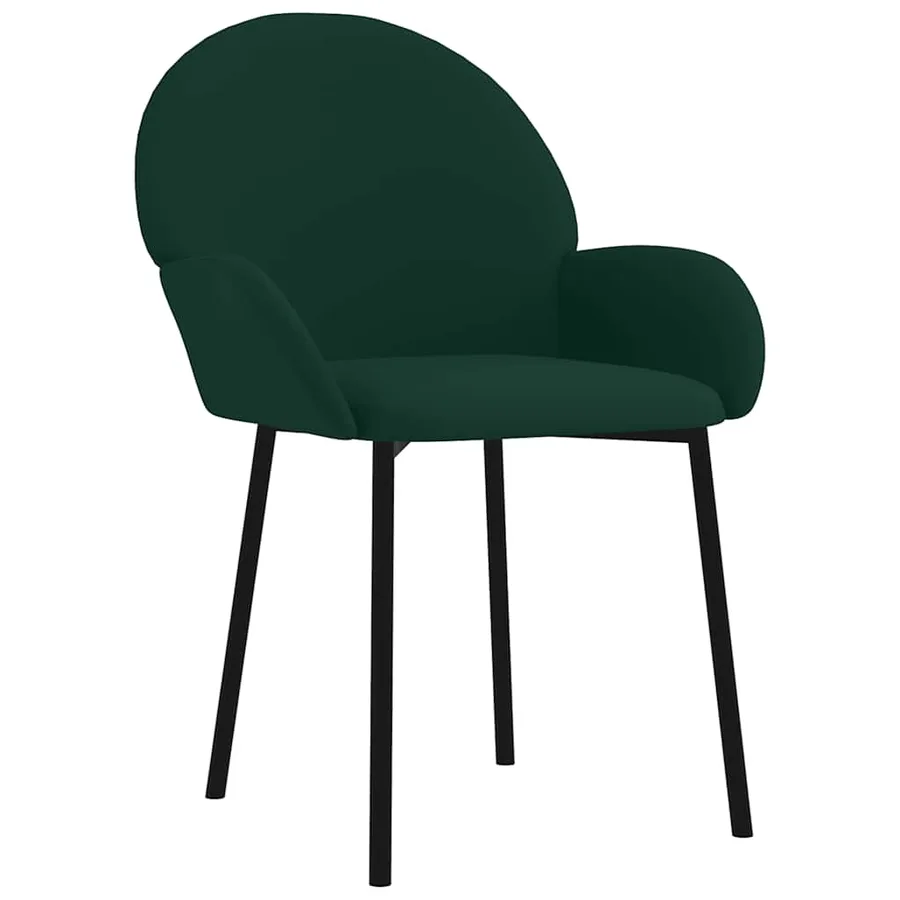 Chaises à manger lot de 2 Vert foncé Velours - 3