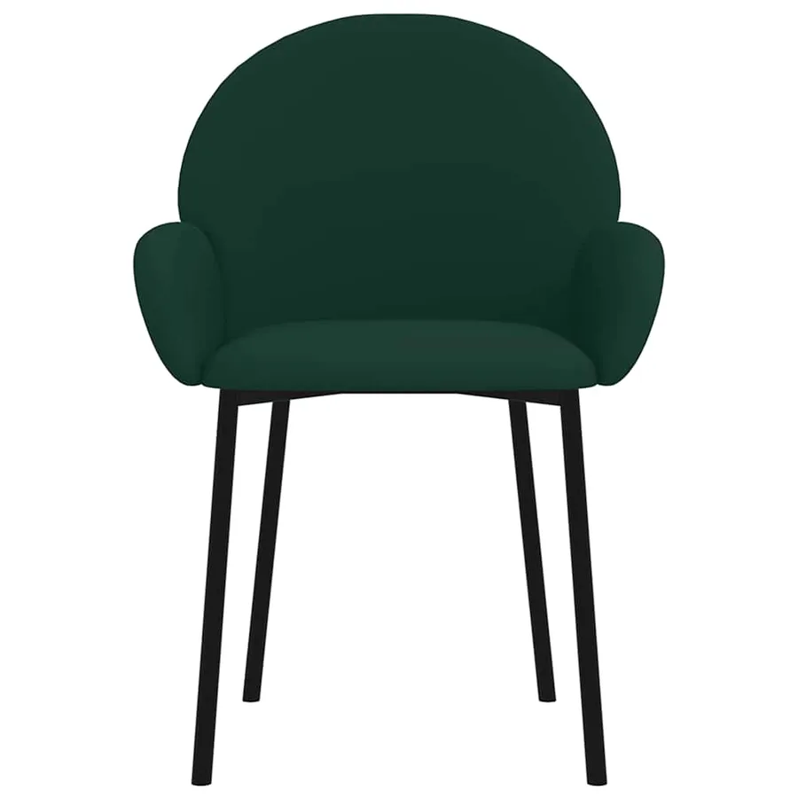 Chaises à manger lot de 2 Vert foncé Velours - 4