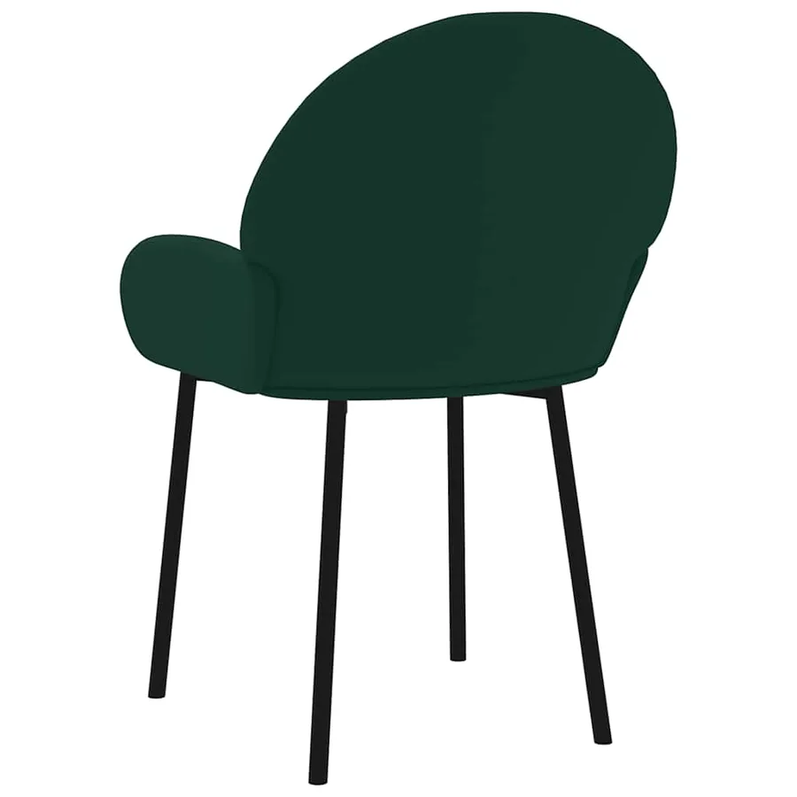 Chaises à manger lot de 2 Vert foncé Velours - 6