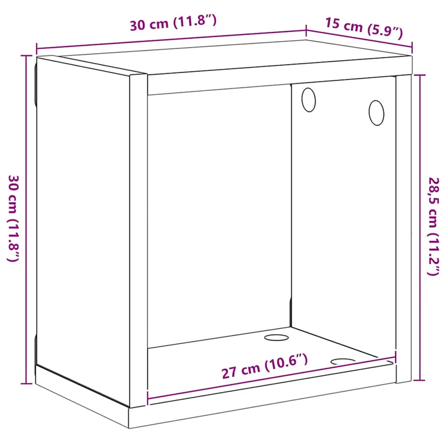 Étagères cube murales 6 pcs Gris béton 30x15x30 cm - 11