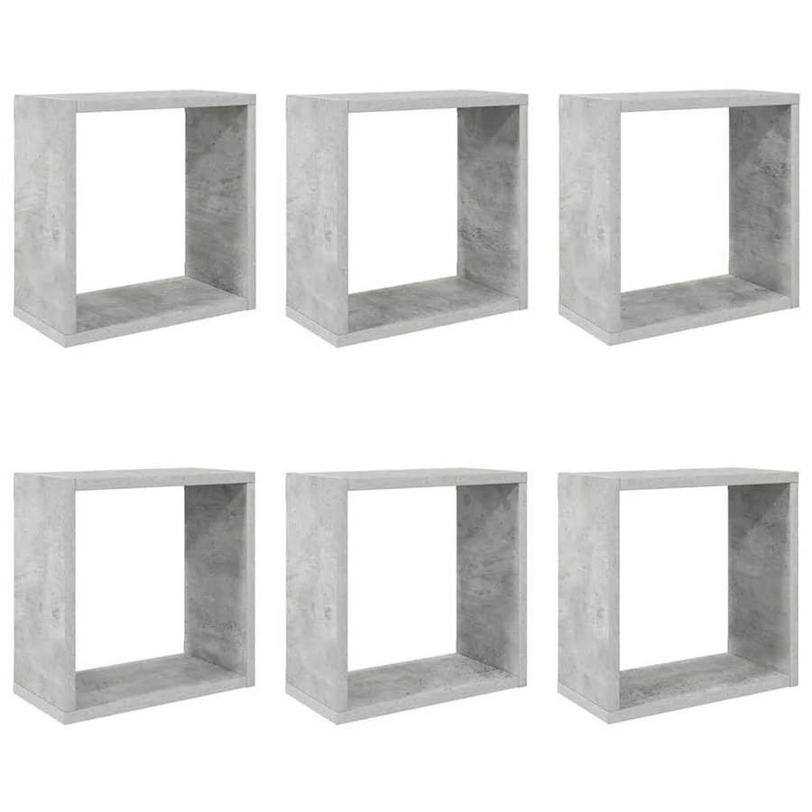 Étagères cube murales 6 pcs Gris béton 30x15x30 cm - 2