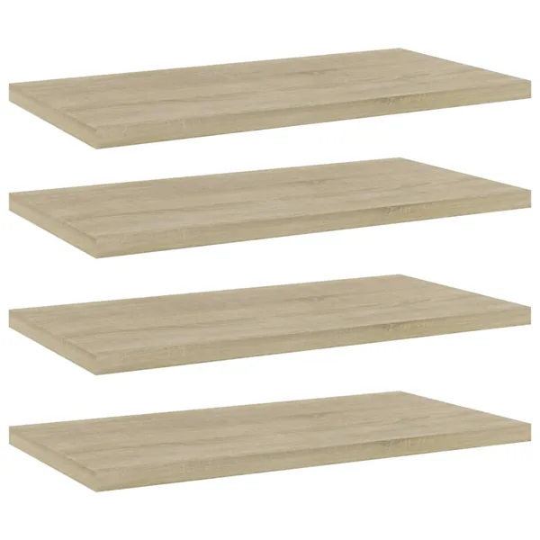 Panneau de bibliothèque 4 pcs chêne sonoma bois d’ingénierie