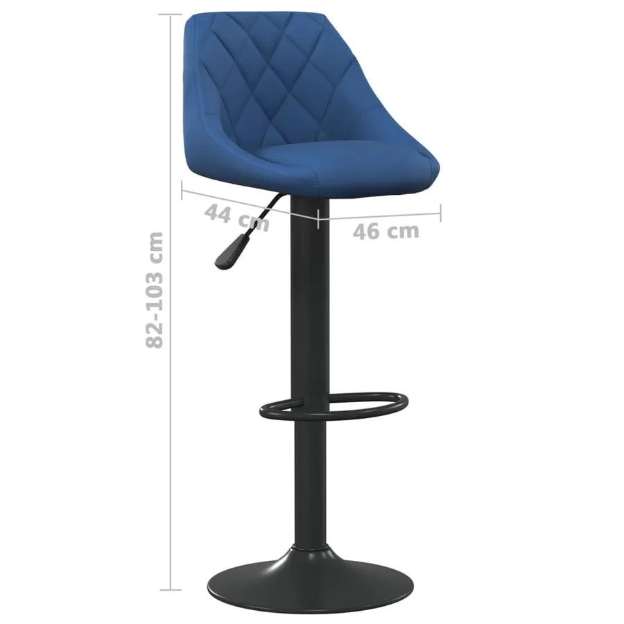 Tabouret de bar Bleu Velours - 8