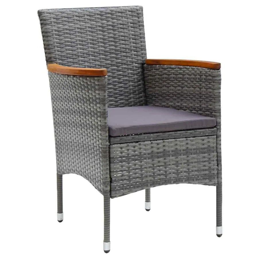 Ensemble à manger de jardin 11 pcs Gris - 7