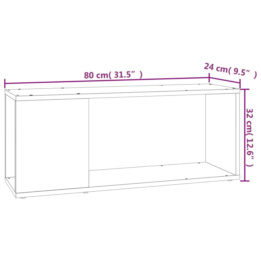 Meuble TV Chêne sonoma 80x24x32 cm Bois d'ingénierie - 7