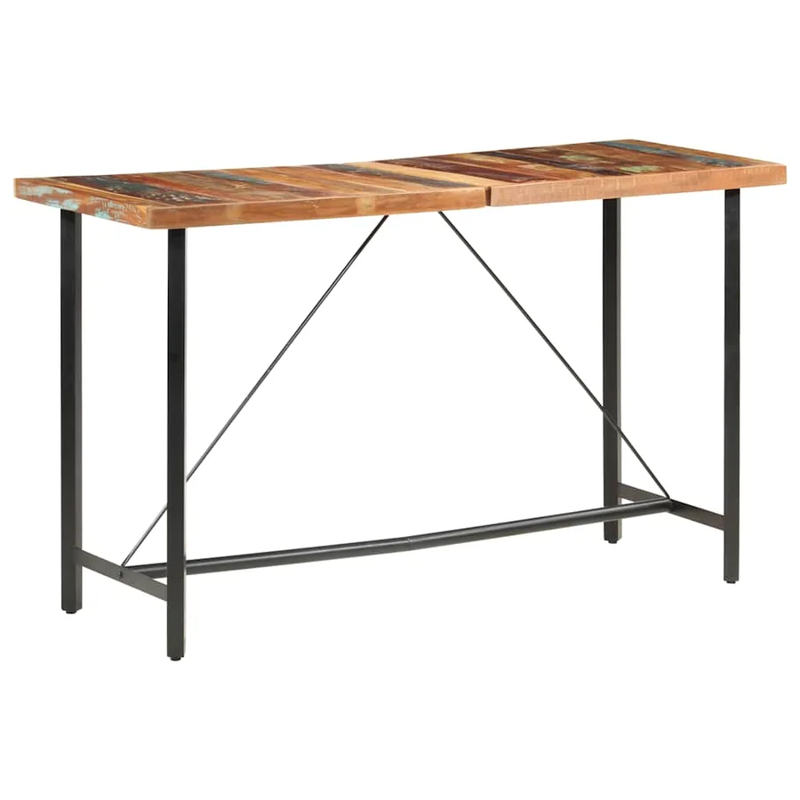 Table de bar 180x70x107 cm Bois de récupération solide - 11