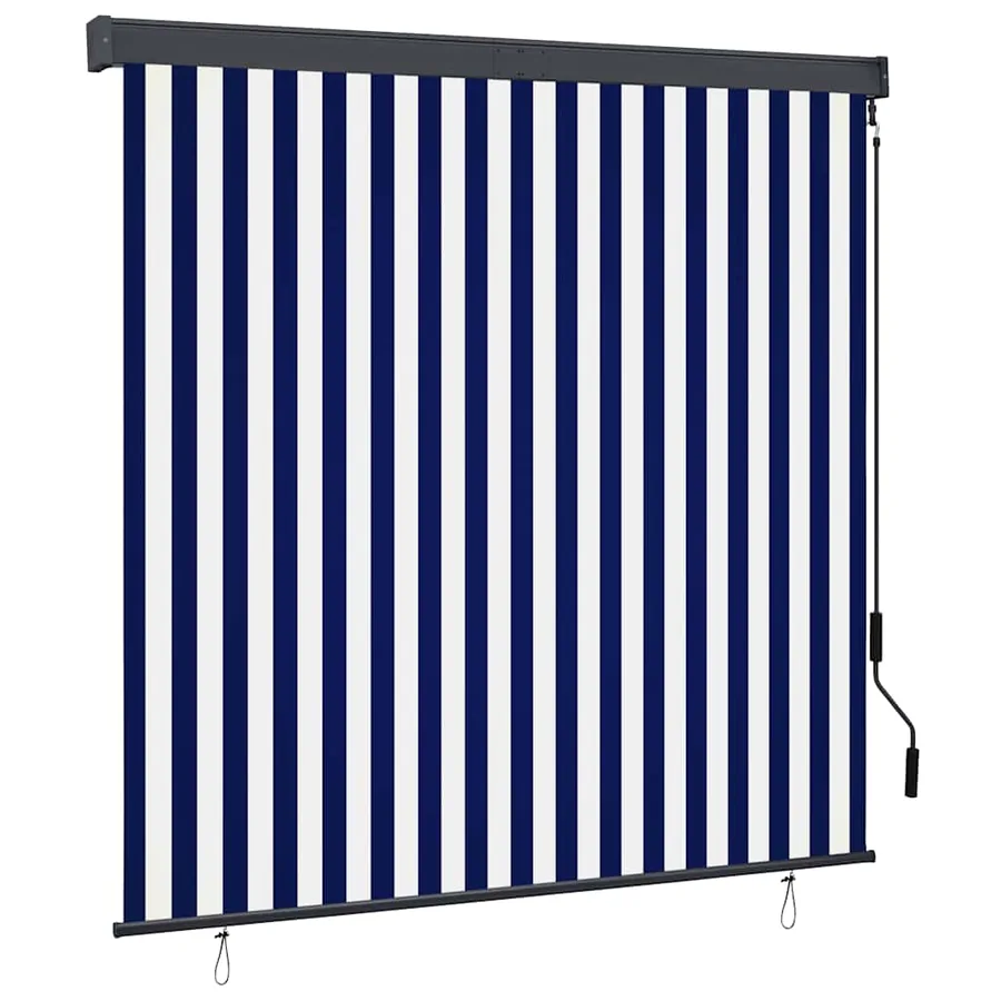Store roulant d'extérieur 160x250 cm Bleu et blanc