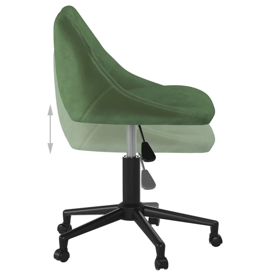Chaise pivotante de salle à manger Vert foncé Velours - 5