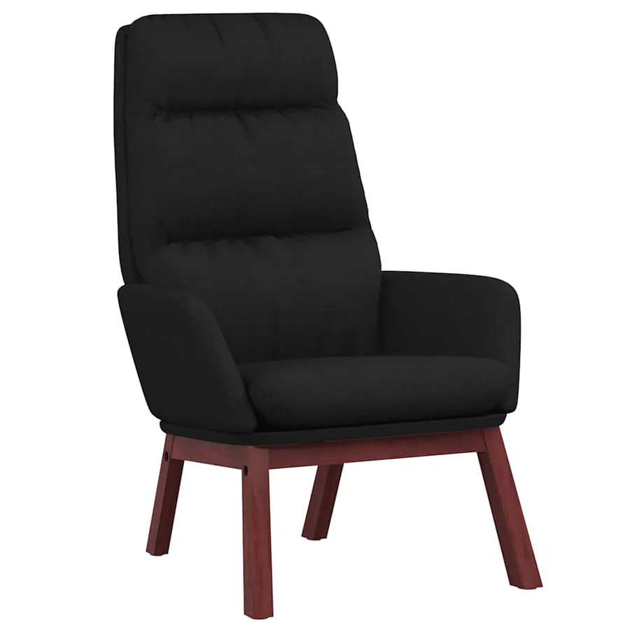Chaise de relaxation Noir Tissu - 2