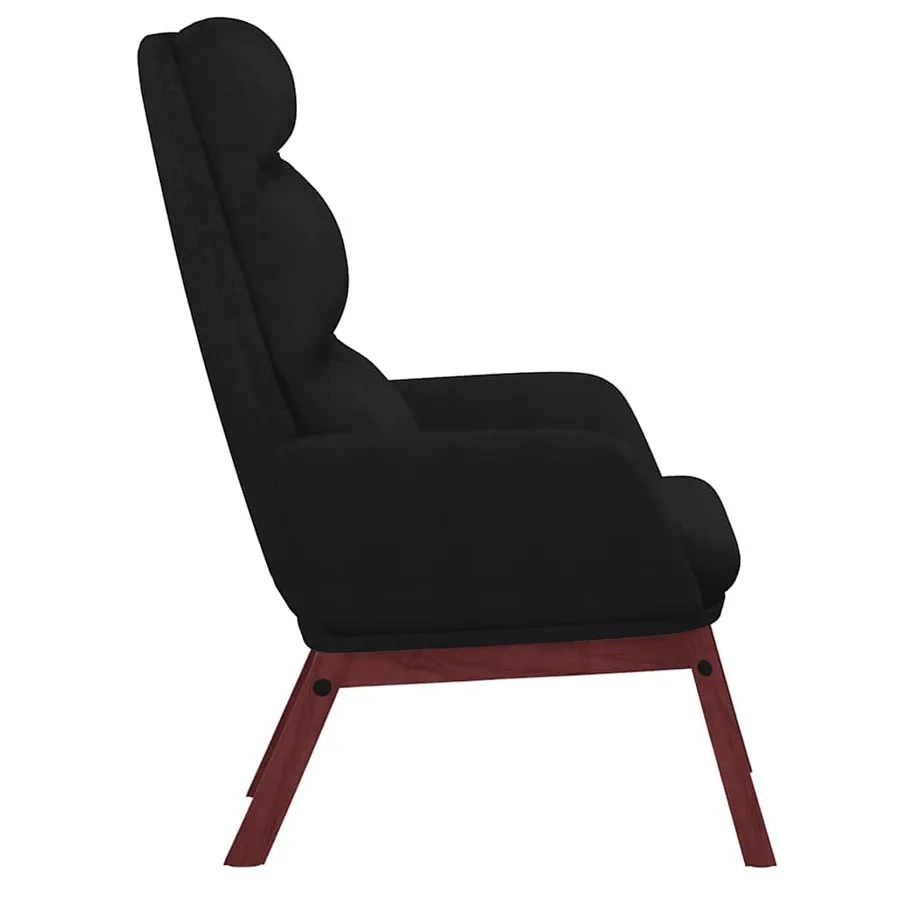 Chaise de relaxation Noir Tissu - 4