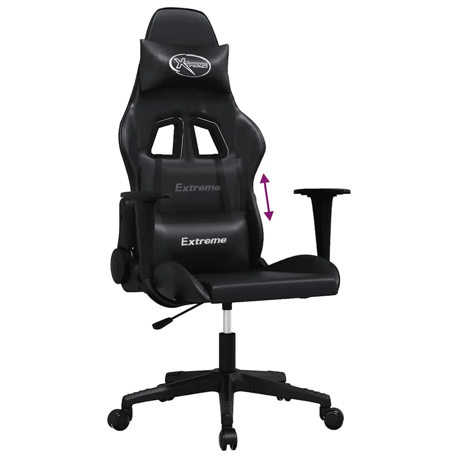 Chaise de jeu Noir Similicuir - 7