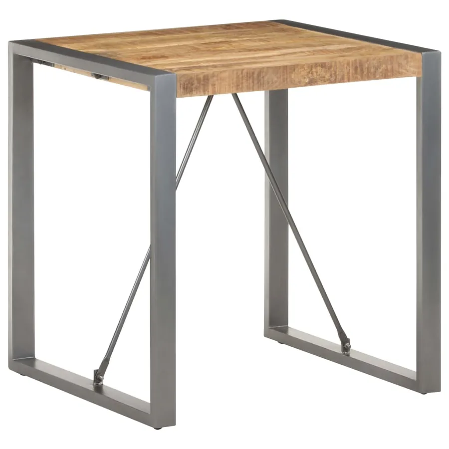 Table de salle à manger 70x70x75cm Bois de manguier massif brut