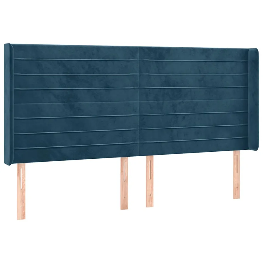 Sommier à lattes de lit matelas et LED Bleu foncé 180x200 cm - 7