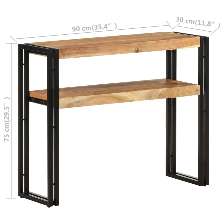 Table console 90x30x75 cm Bois d'acacia massif - 5