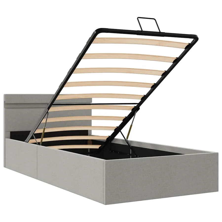 Cadre de lit à rangement hydraulique sans matelas 90x200 cm - 9