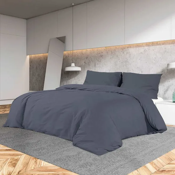 Ensemble de housse de couette Anthracite 200x200 cm Microfibre