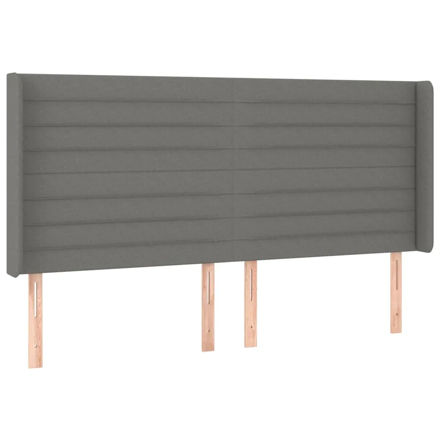 Sommier à lattes de lit matelas LED Gris foncé 160x200 cm Tissu - 7