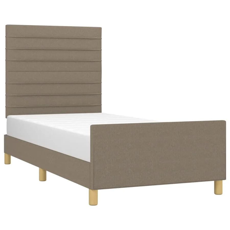 Cadre de lit sans matelas taupe 100x200 cm tissu - 3