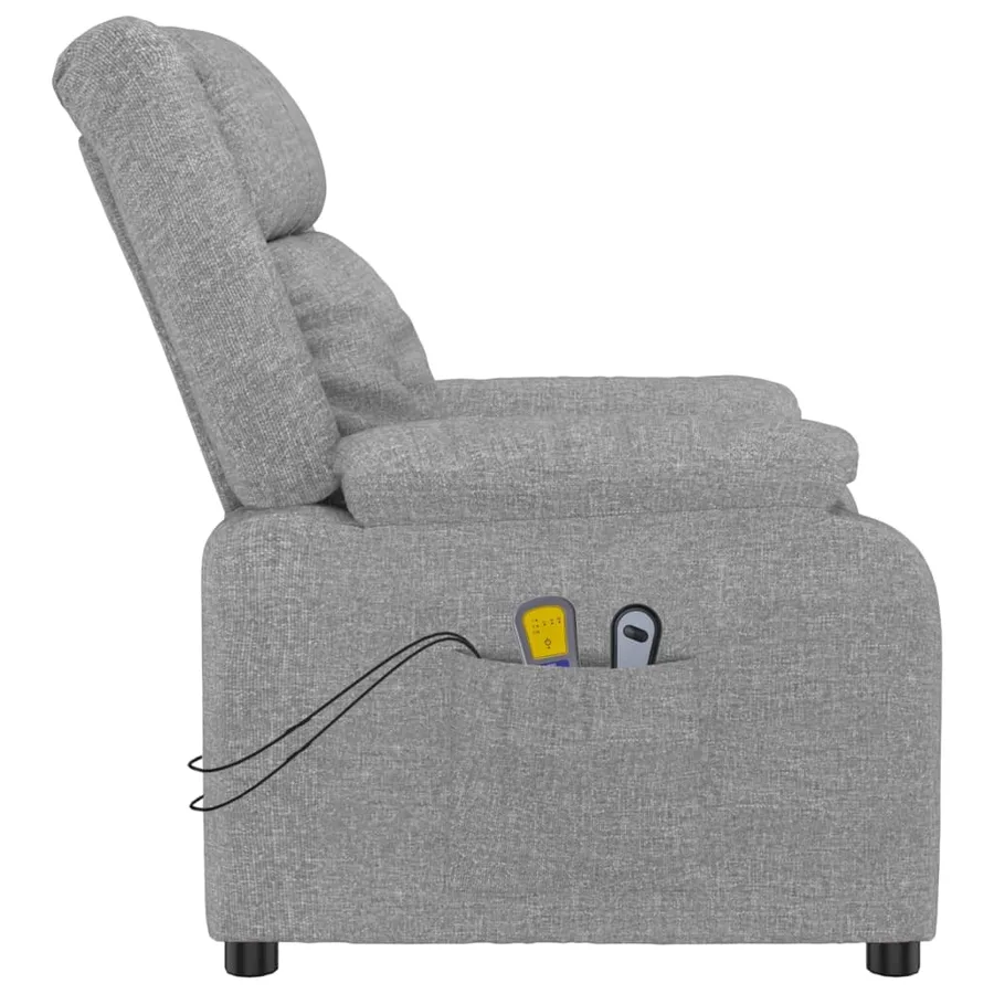 Fauteuil électrique de massage Gris clair Tissu - 5