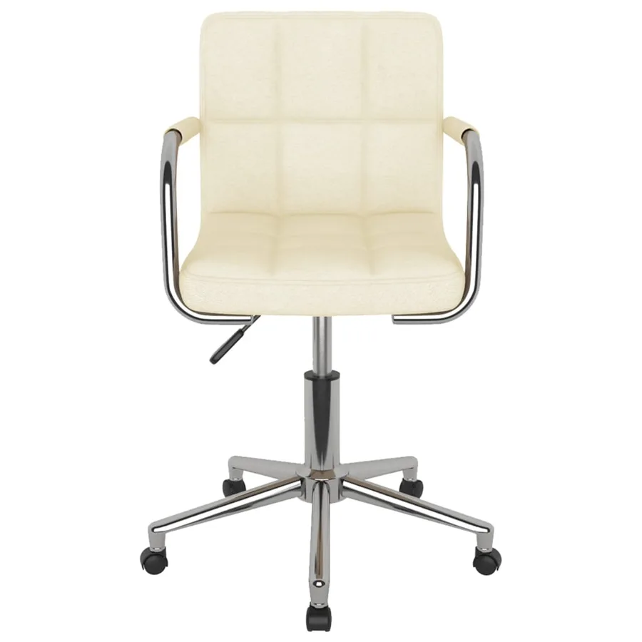 Chaise pivotante de salle à manger Crème Tissu - 2