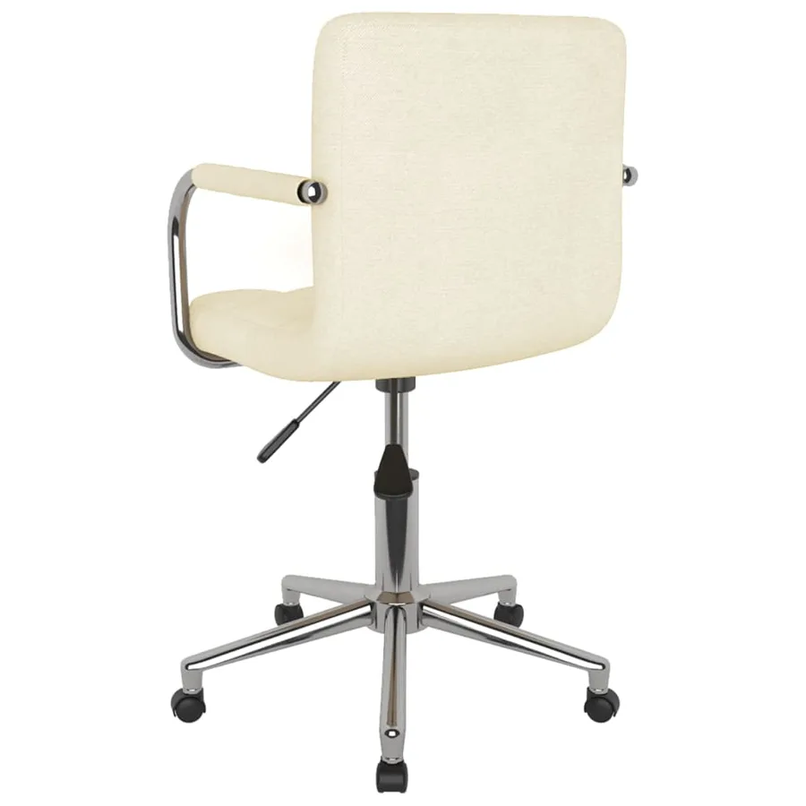 Chaise pivotante de salle à manger Crème Tissu - 4