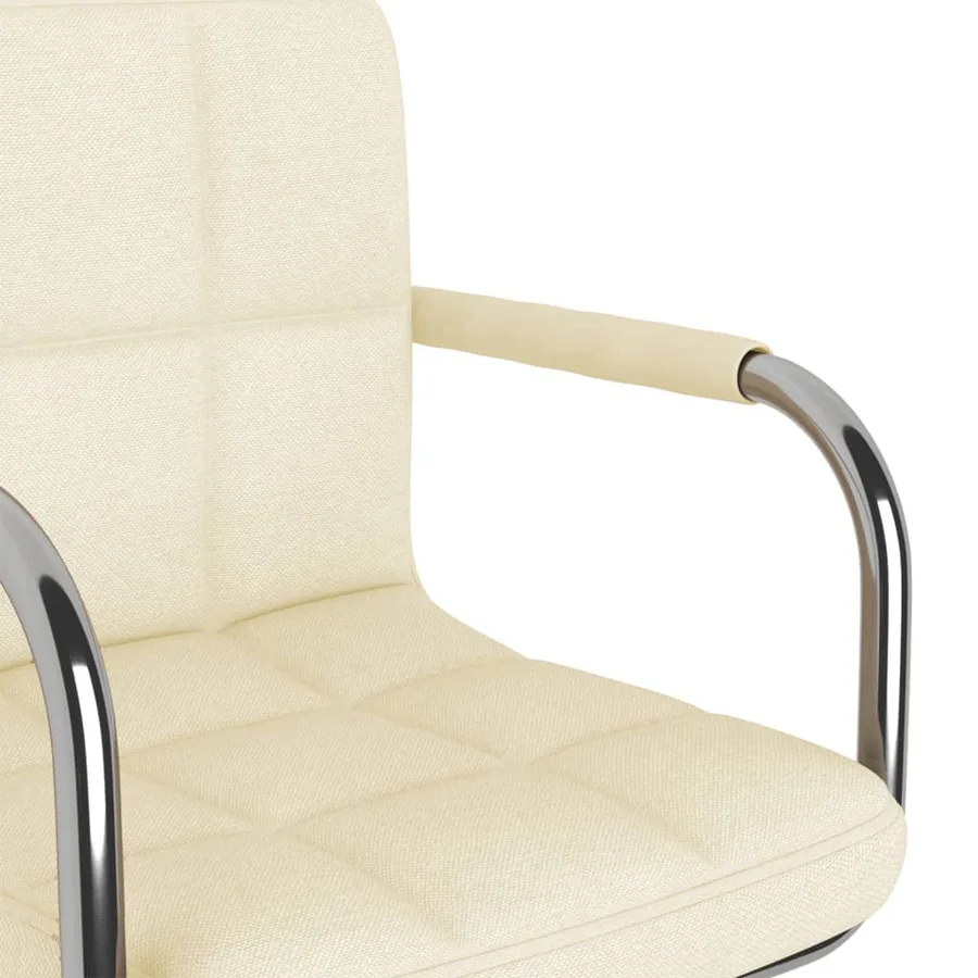 Chaise pivotante de salle à manger Crème Tissu - 6