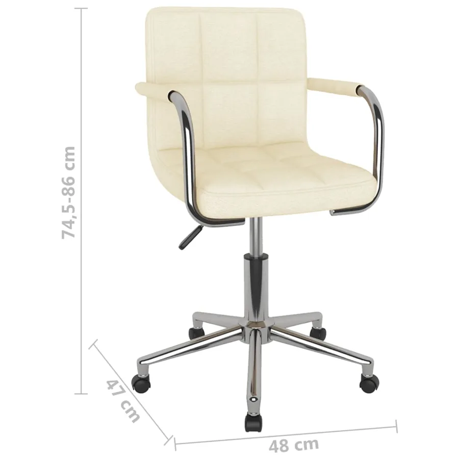 Chaise pivotante de salle à manger Crème Tissu - 8