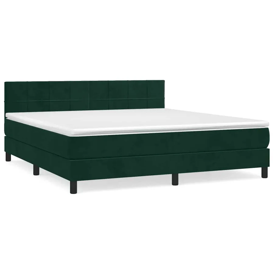 Sommier à lattes de lit et matelas Vert foncé 180x200cm Velours - 2