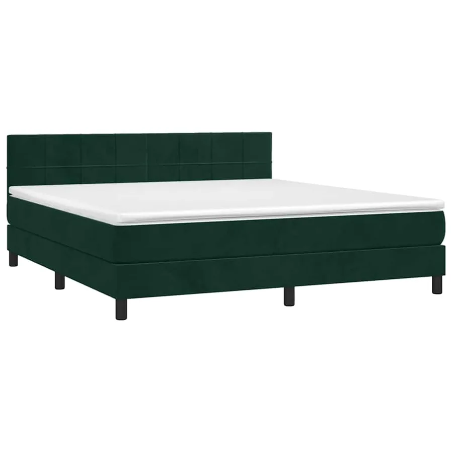 Sommier à lattes de lit et matelas Vert foncé 180x200cm Velours - 3