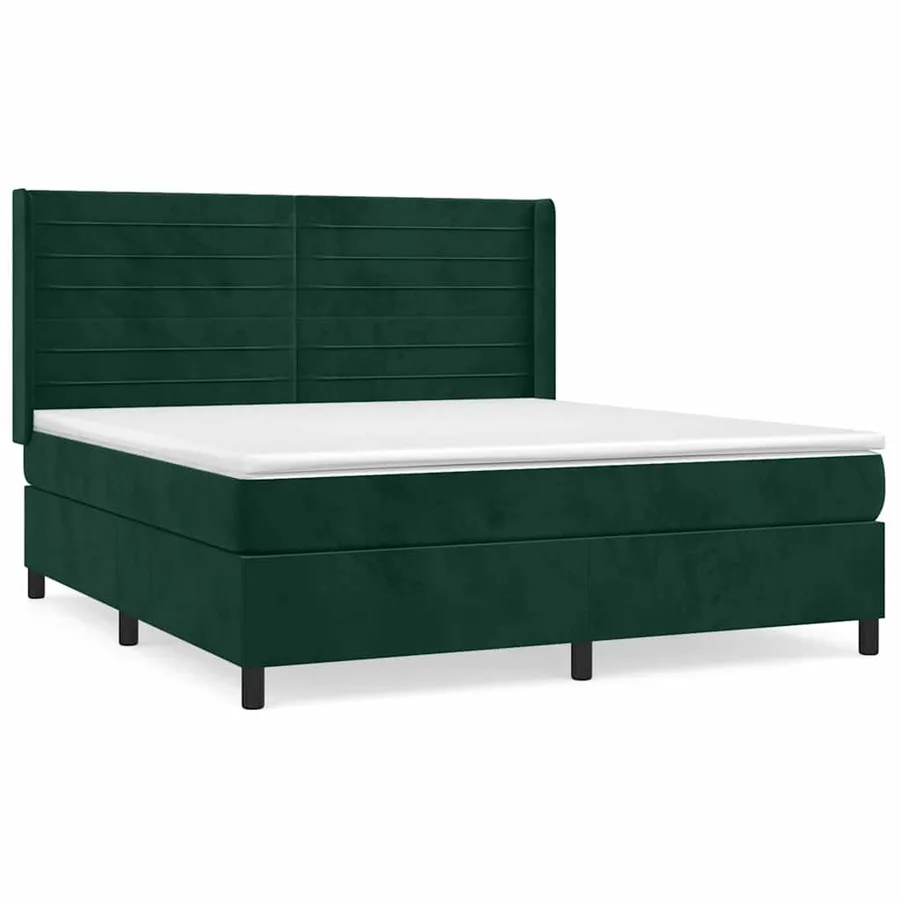 Sommier à lattes de lit et matelas Vert foncé 180x200cm Velours - 2