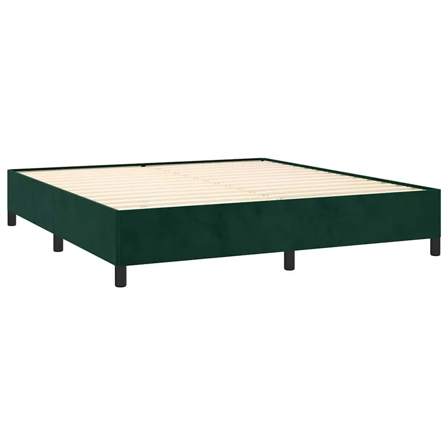 Sommier à lattes de lit et matelas Vert foncé 180x200cm Velours - 4