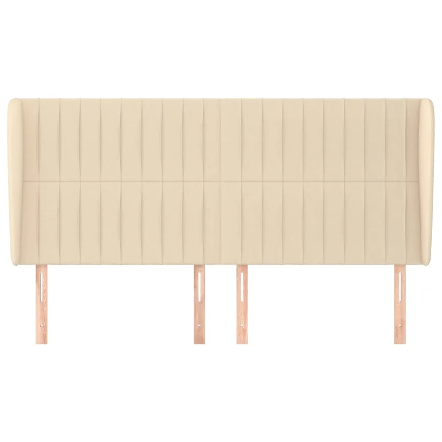 Tête de lit avec oreilles Crème 163x23x118/128 cm Tissu - 3