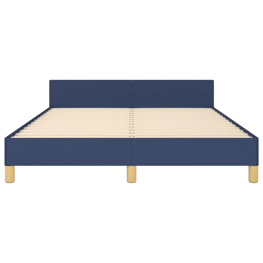Cadre de lit sans matelas bleu 140x200 cm tissu - 6