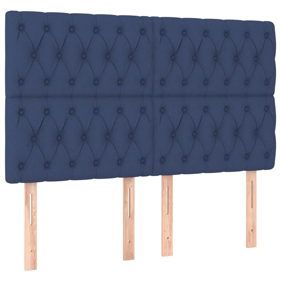 Cadre de lit sans matelas bleu 140x200 cm tissu - 9