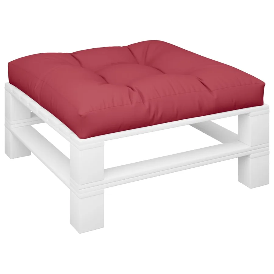 Coussin de palette rouge bordeaux 80x80x12 cm tissu - 3