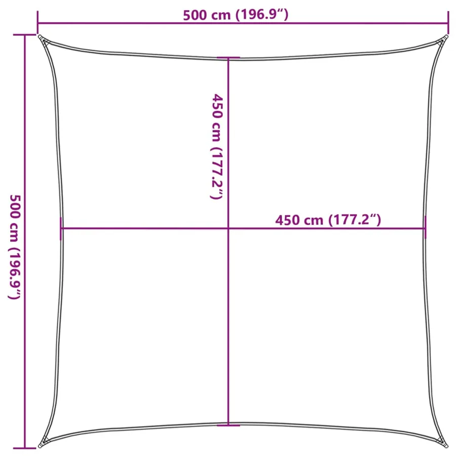Voile d'ombrage 160 g/m² Terre cuite 5x5 m PEHD - 10